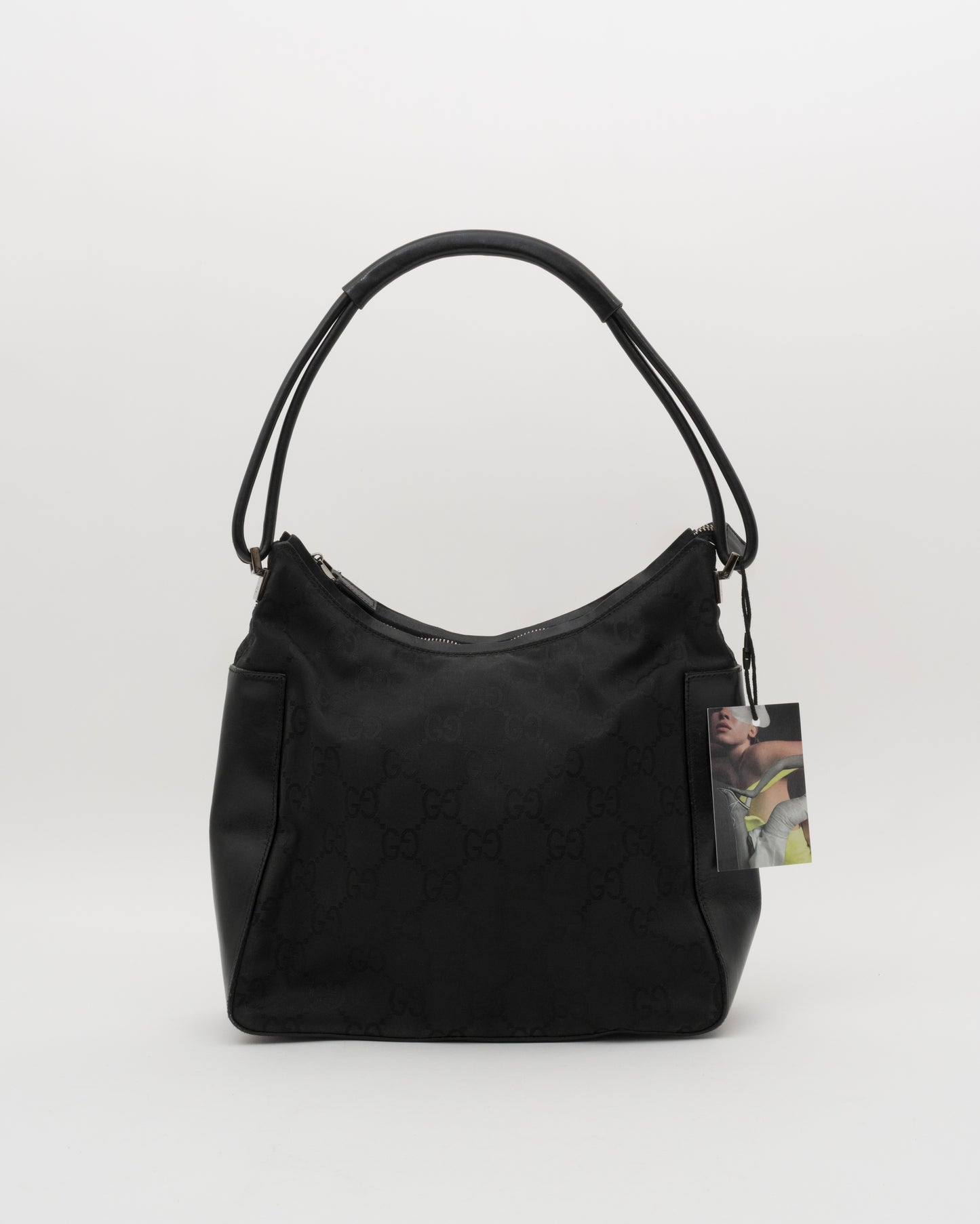 2000s GUCCI Black GG Shoulder Bag