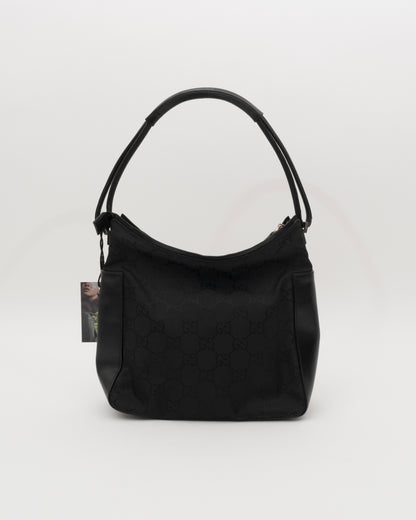 2000s GUCCI Black GG Shoulder Bag
