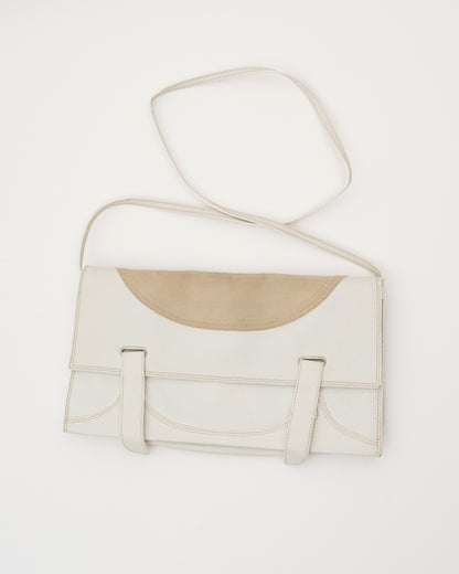 2000s MIU MIU Ivory Leather Envelope Bag