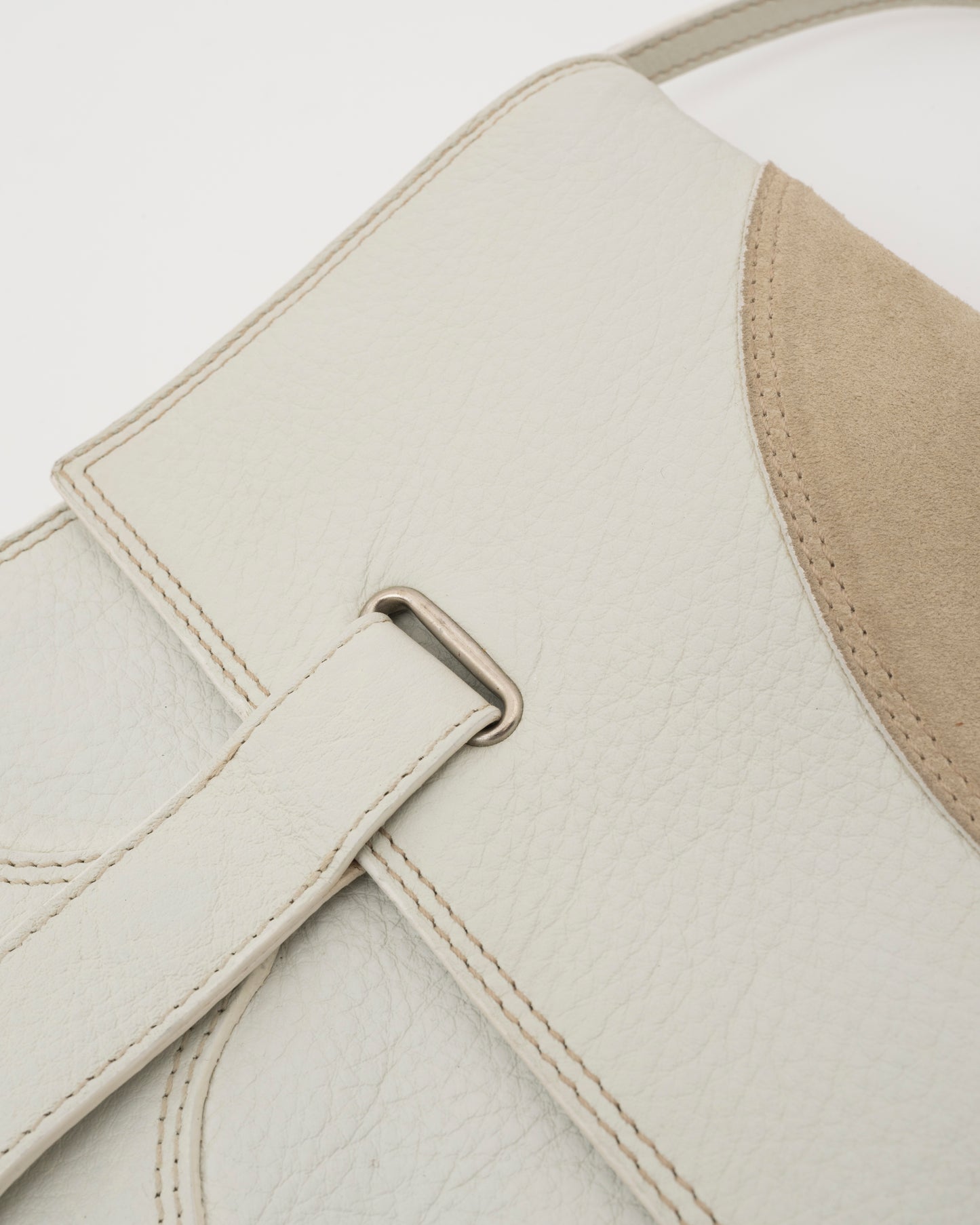 2000s MIU MIU Ivory Leather Envelope Bag
