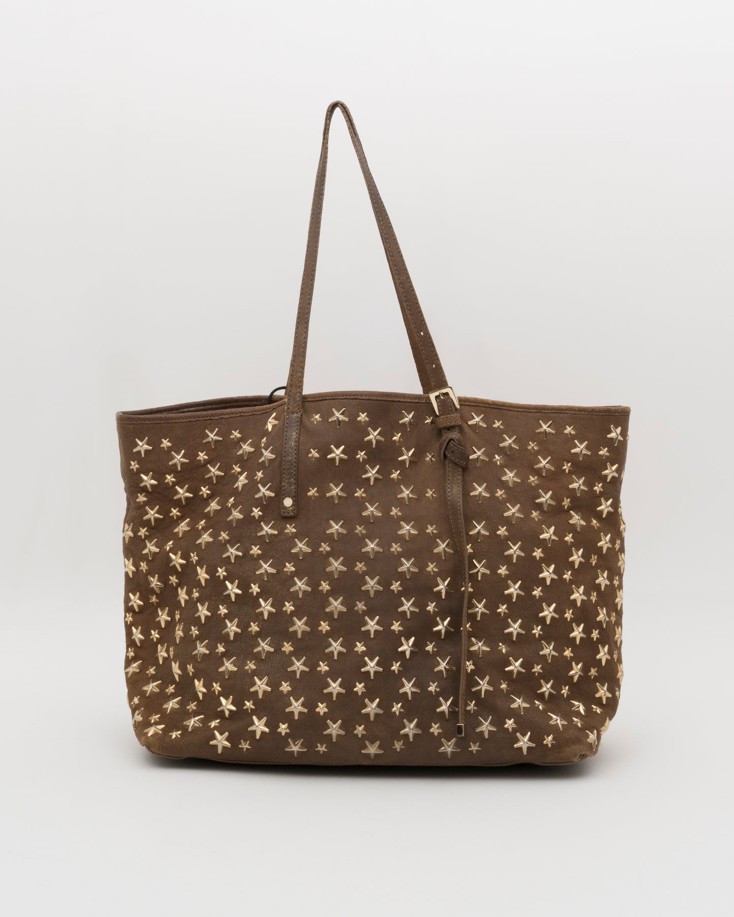 2000s JIMMY CHOO Brown Metallic Large Sasha Tote (as is)