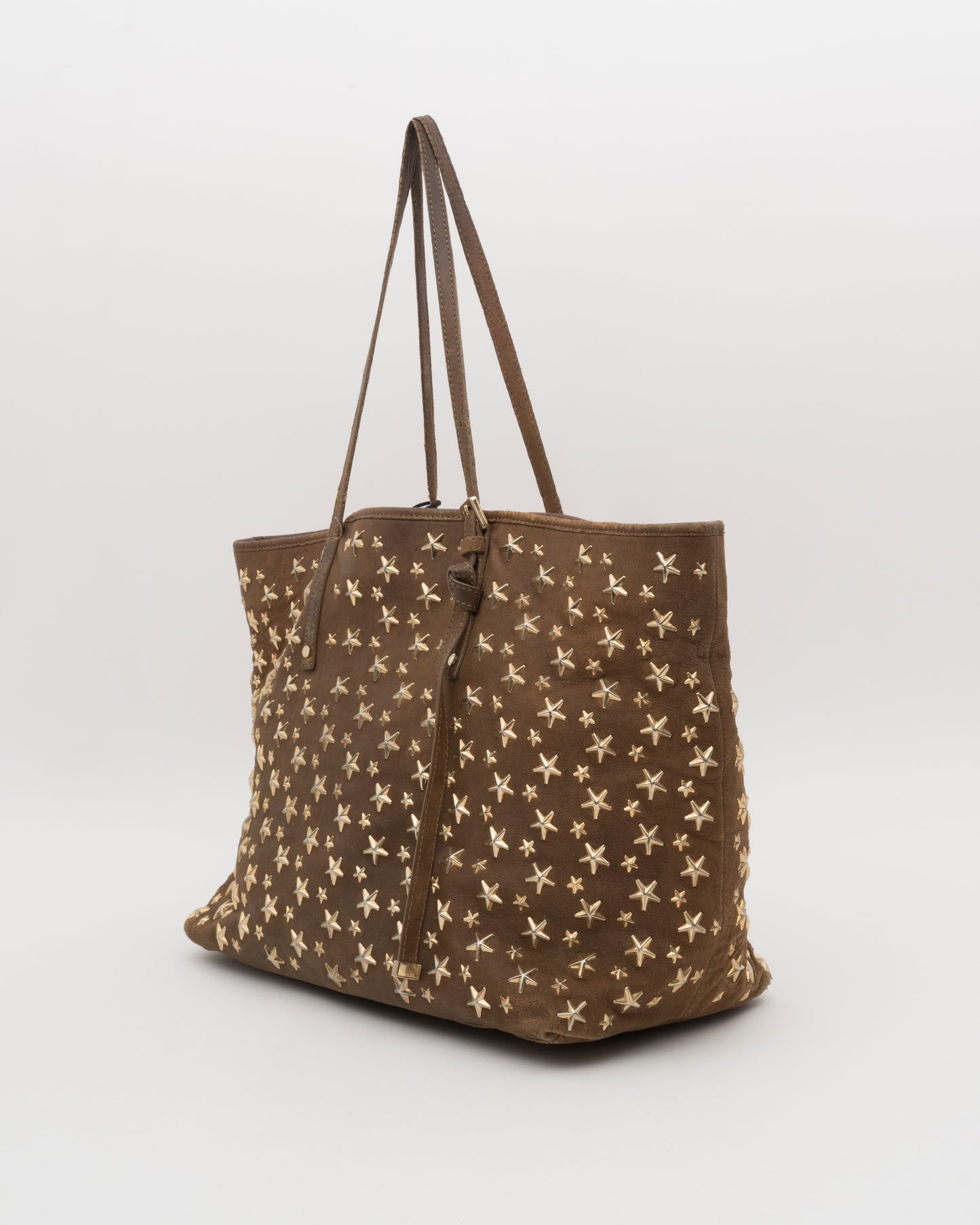2000s JIMMY CHOO Brown Metallic Large Sasha Tote (as is)