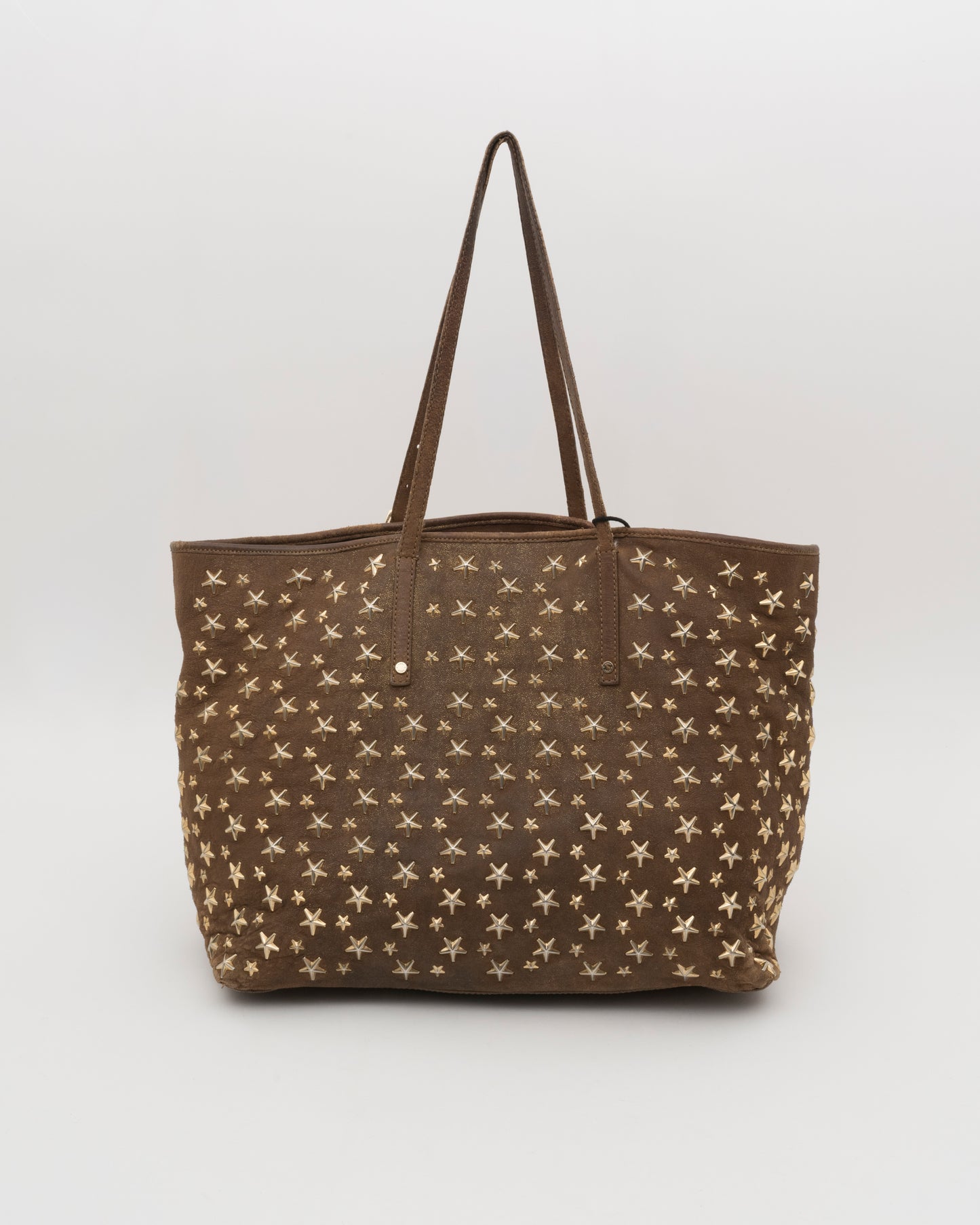 2000s JIMMY CHOO Brown Metallic Large Sasha Tote (as is)