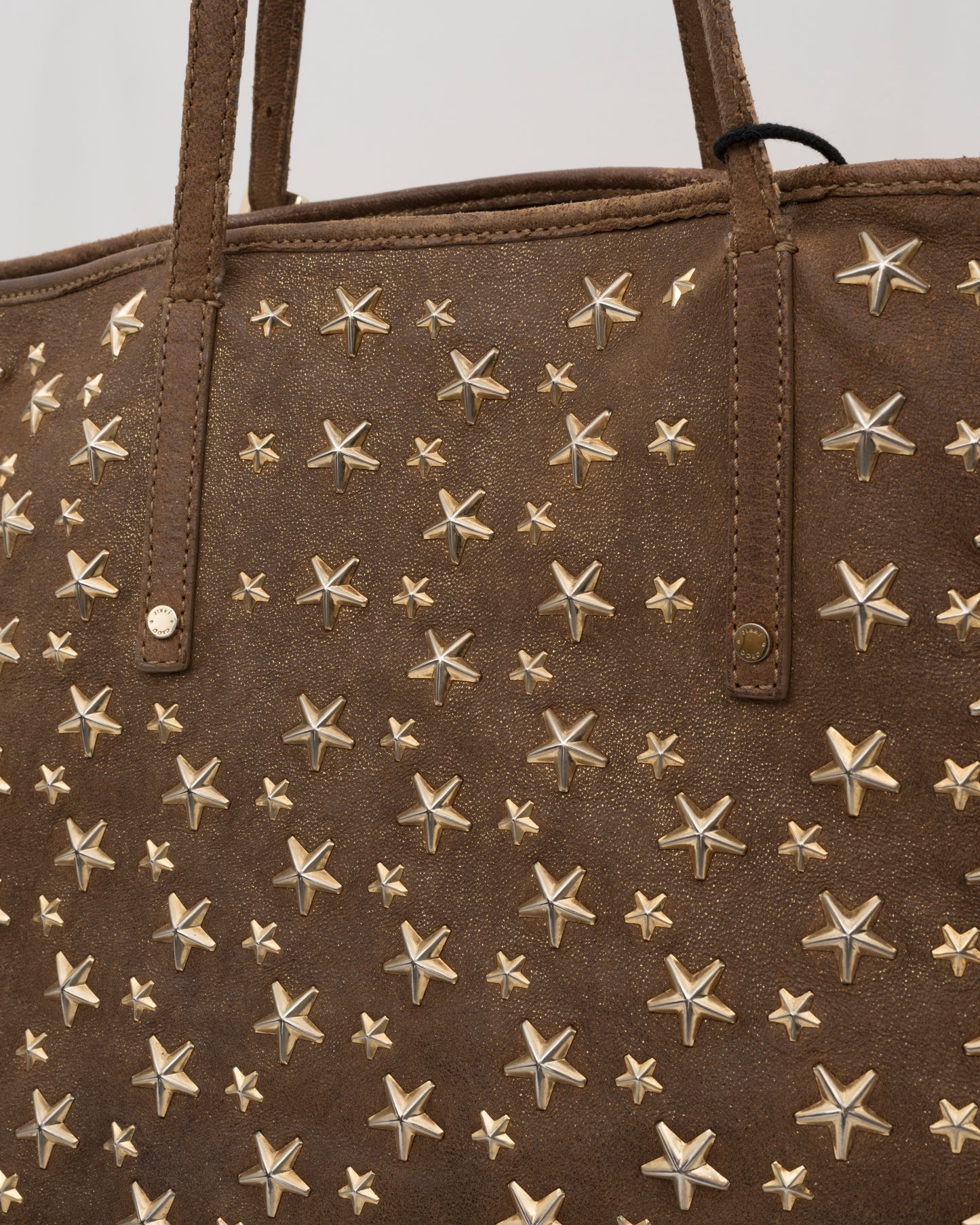 2000s JIMMY CHOO Brown Metallic Large Sasha Tote (as is)
