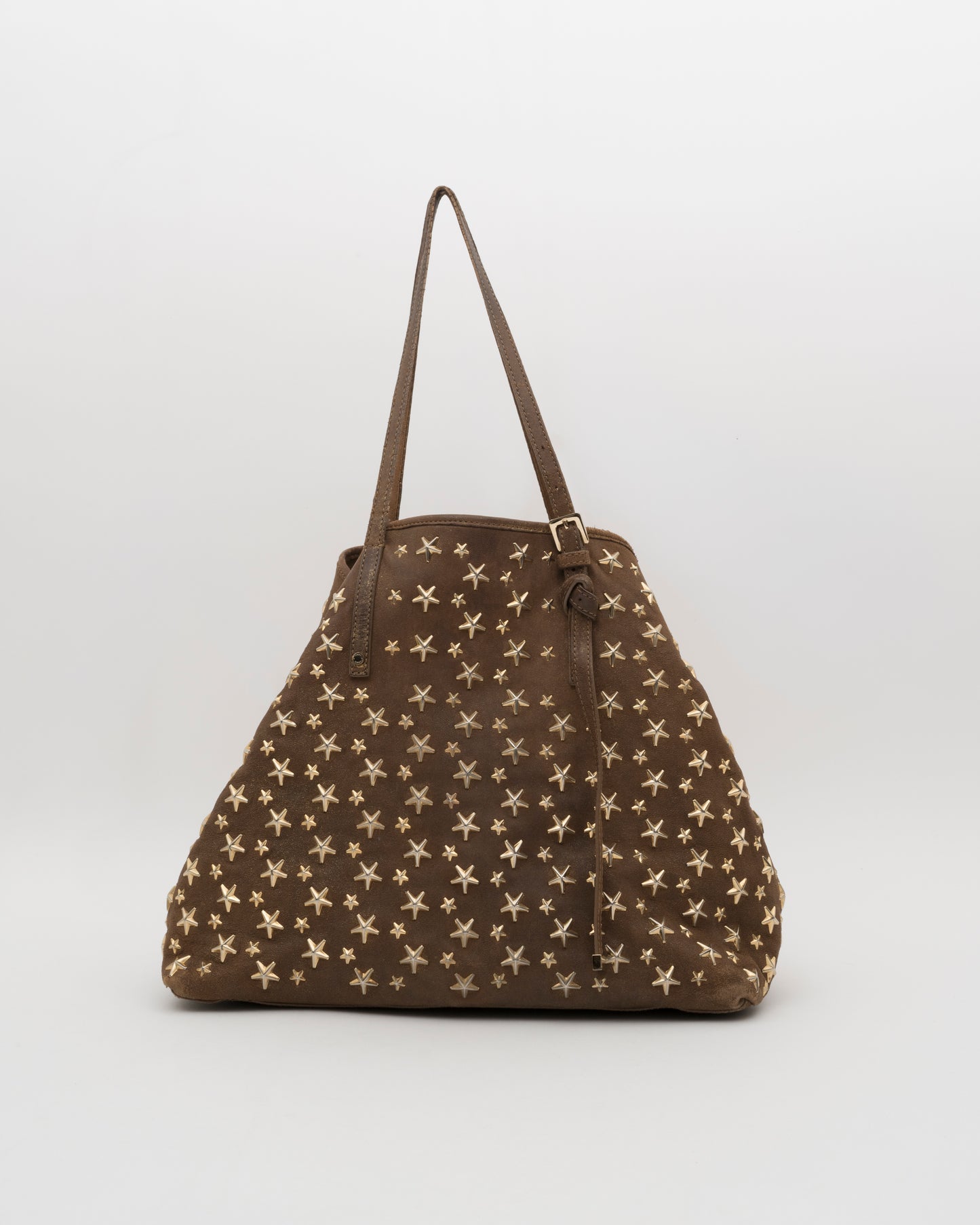 2000s JIMMY CHOO Brown Metallic Large Sasha Tote (as is)