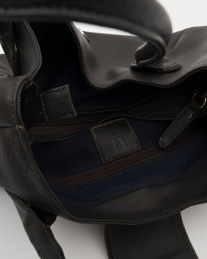 90s U by UNGARO Deep Brown Leather Bag