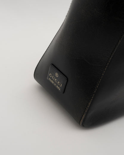 90s GUCCI Tom Ford Era Black Leather Hobo Bag