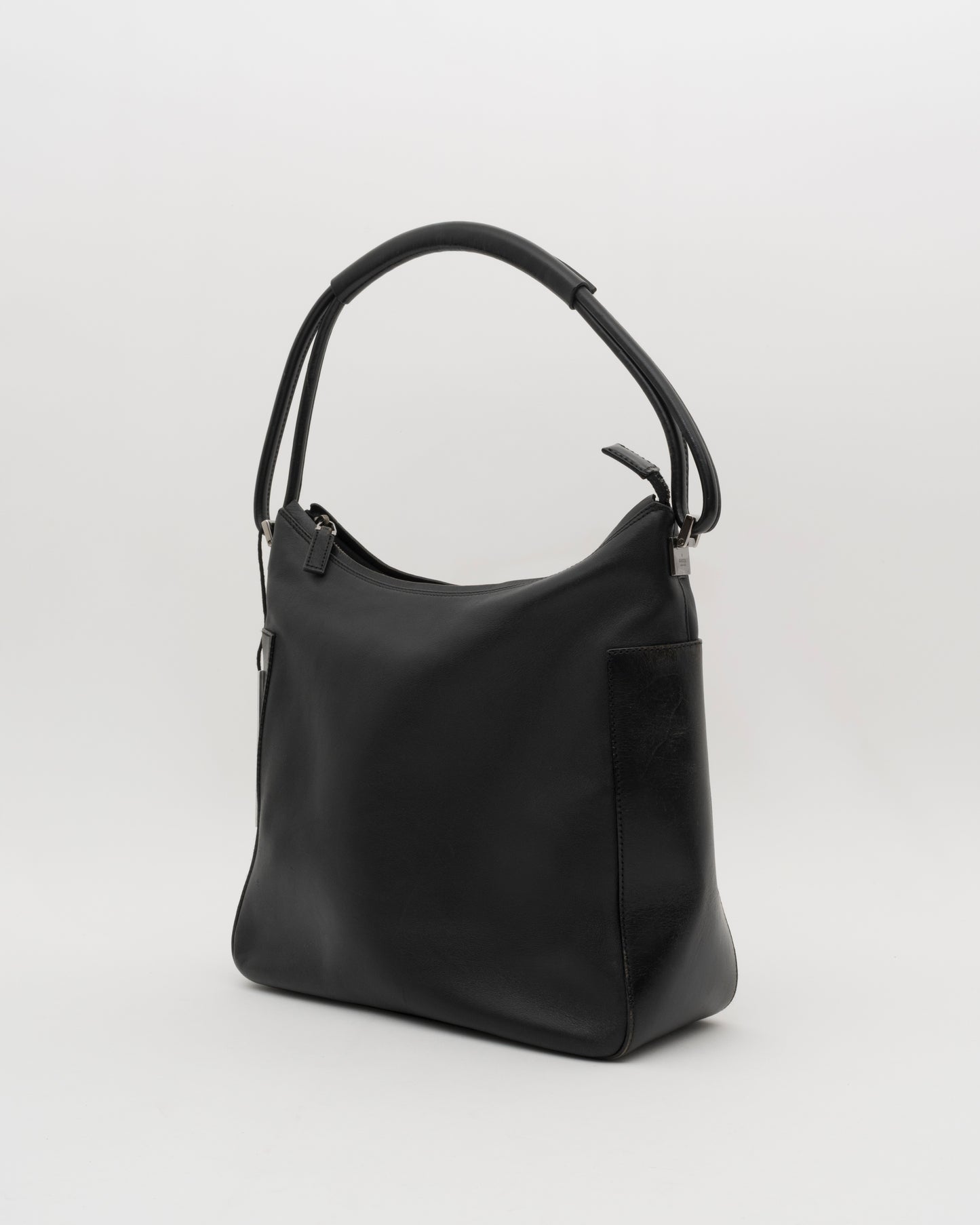 90s GUCCI Tom Ford Era Black Leather Hobo Bag