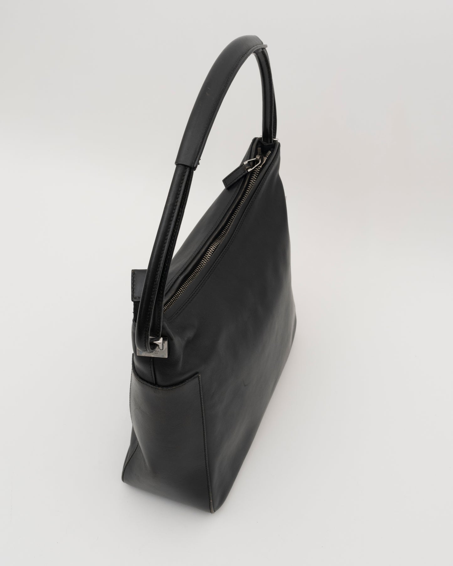 90s GUCCI Tom Ford Era Black Leather Hobo Bag