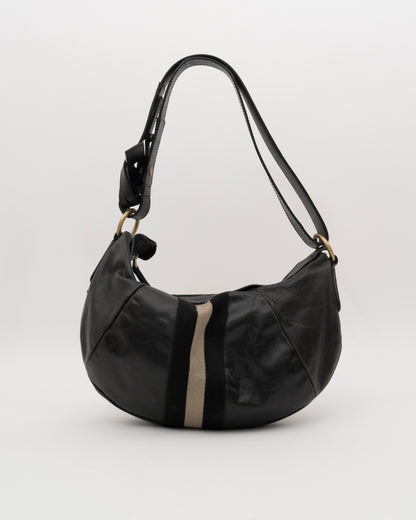 2000s BALLYS Back Striped Leather Hobo Bag