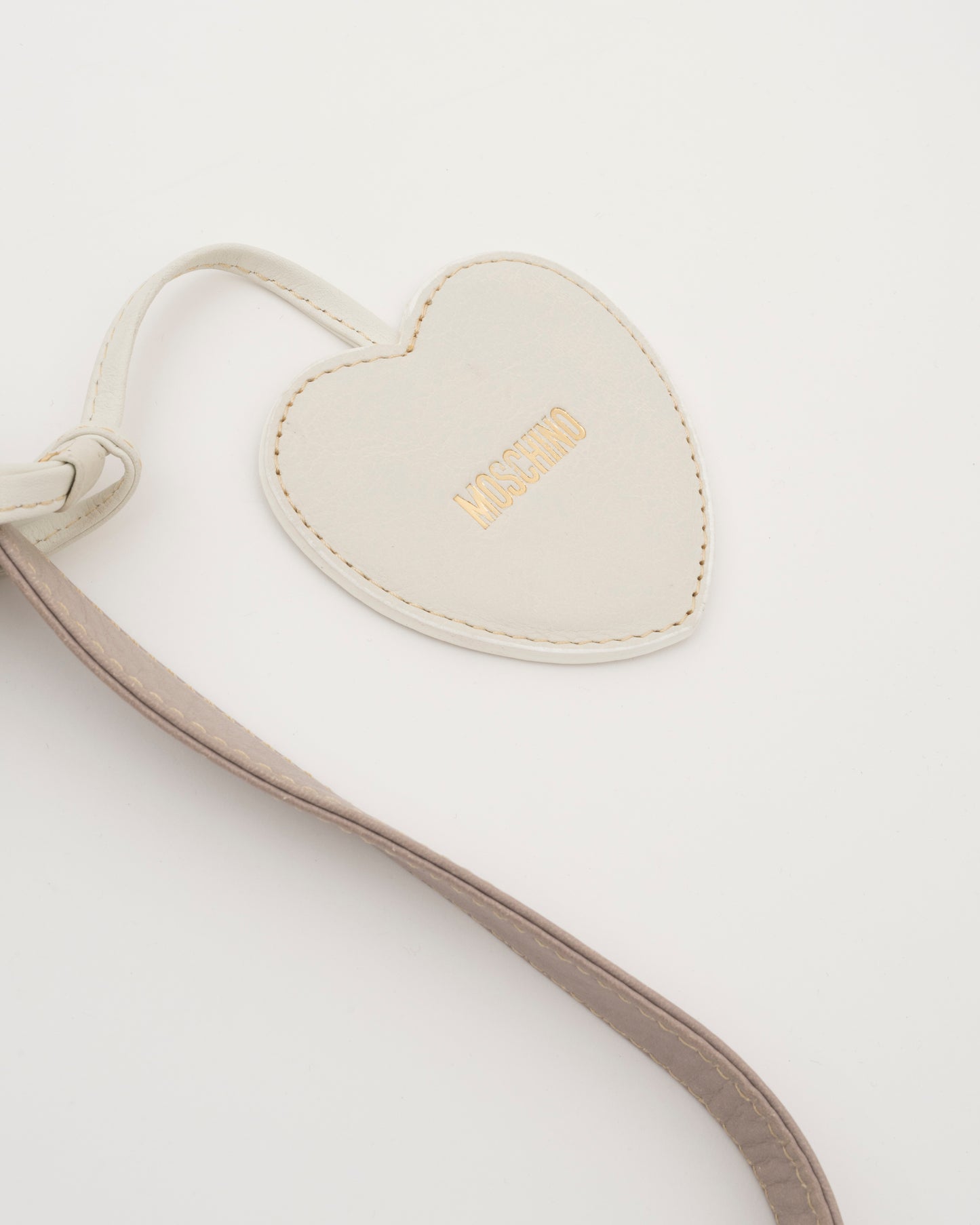 90s MOSCHINO Colorblock Leather Shoulder Bag w/Heart Mirror Charm