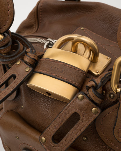 2000s CHLOE Brown Leather Paddington w/Padlock & Key