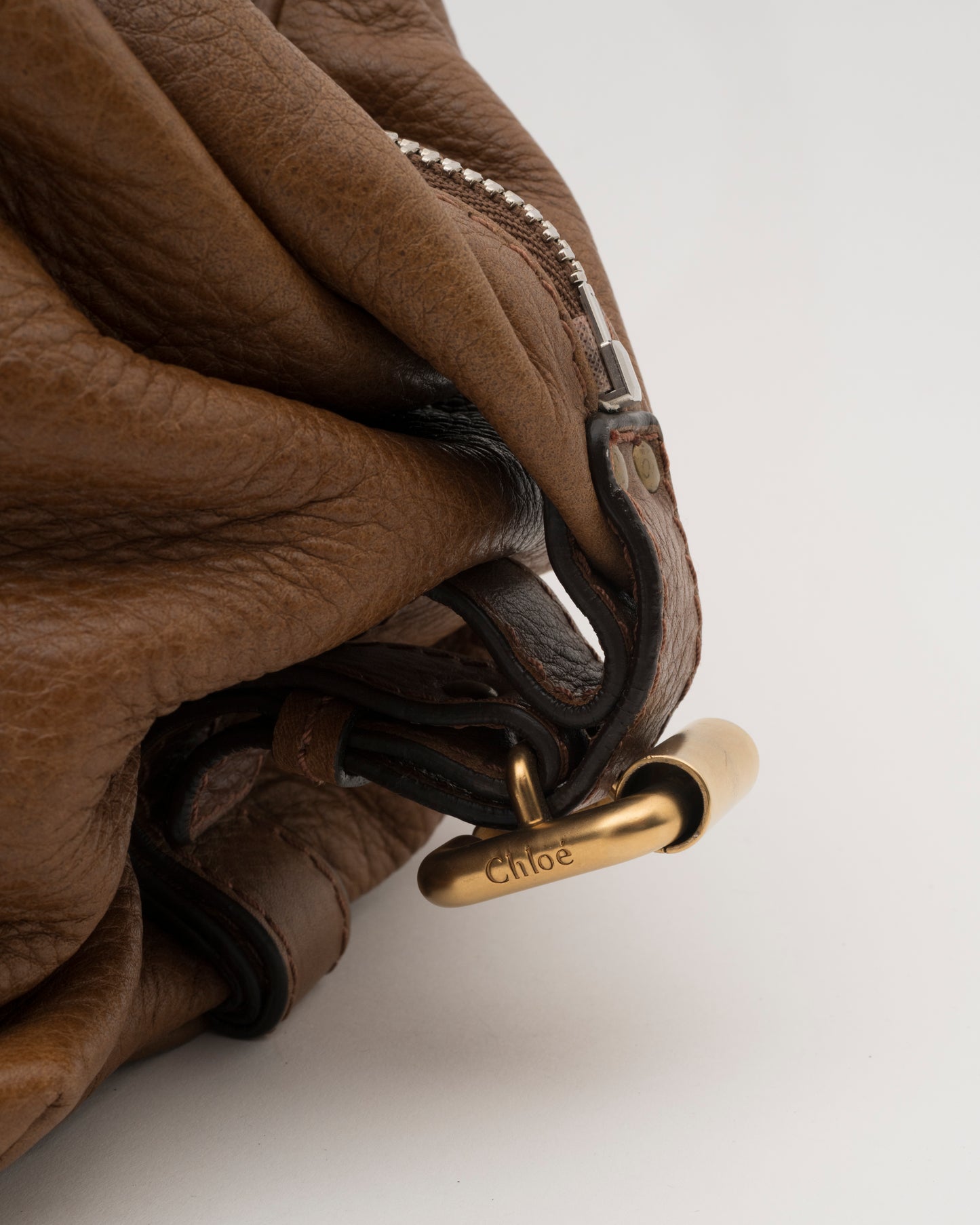2000s CHLOE Brown Leather Paddington w/Padlock & Key