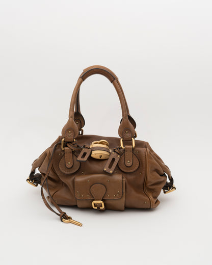 2000s CHLOE Brown Leather Paddington w/Padlock & Key