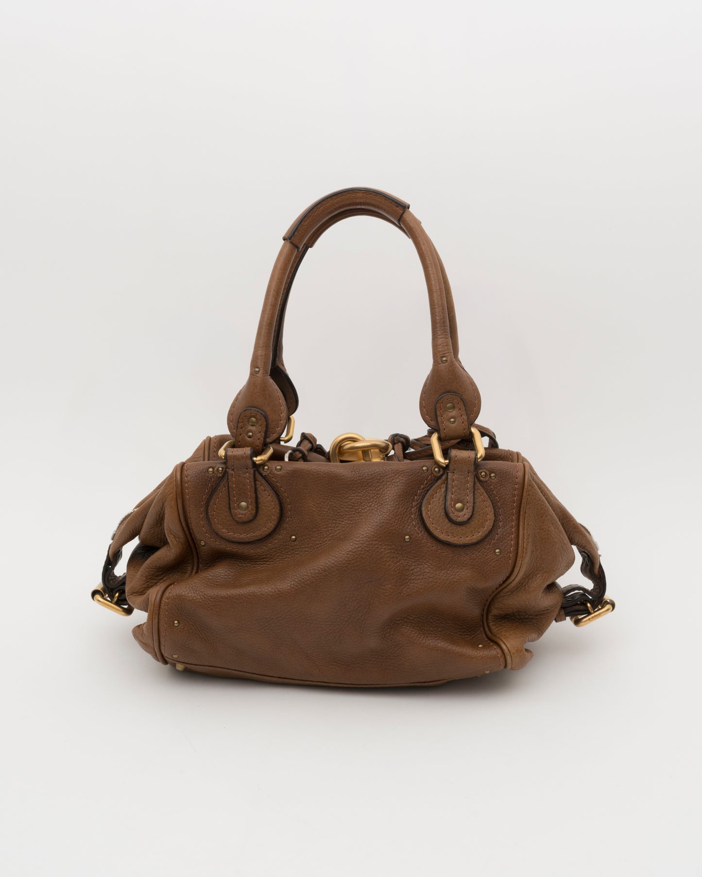 2000s CHLOE Brown Leather Paddington w/Padlock & Key