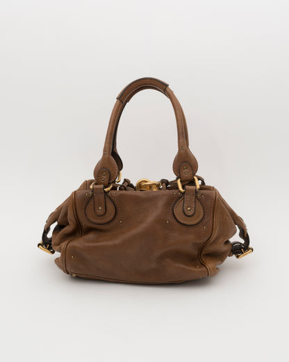 2000s CHLOE Brown Leather Paddington w/Padlock & Key