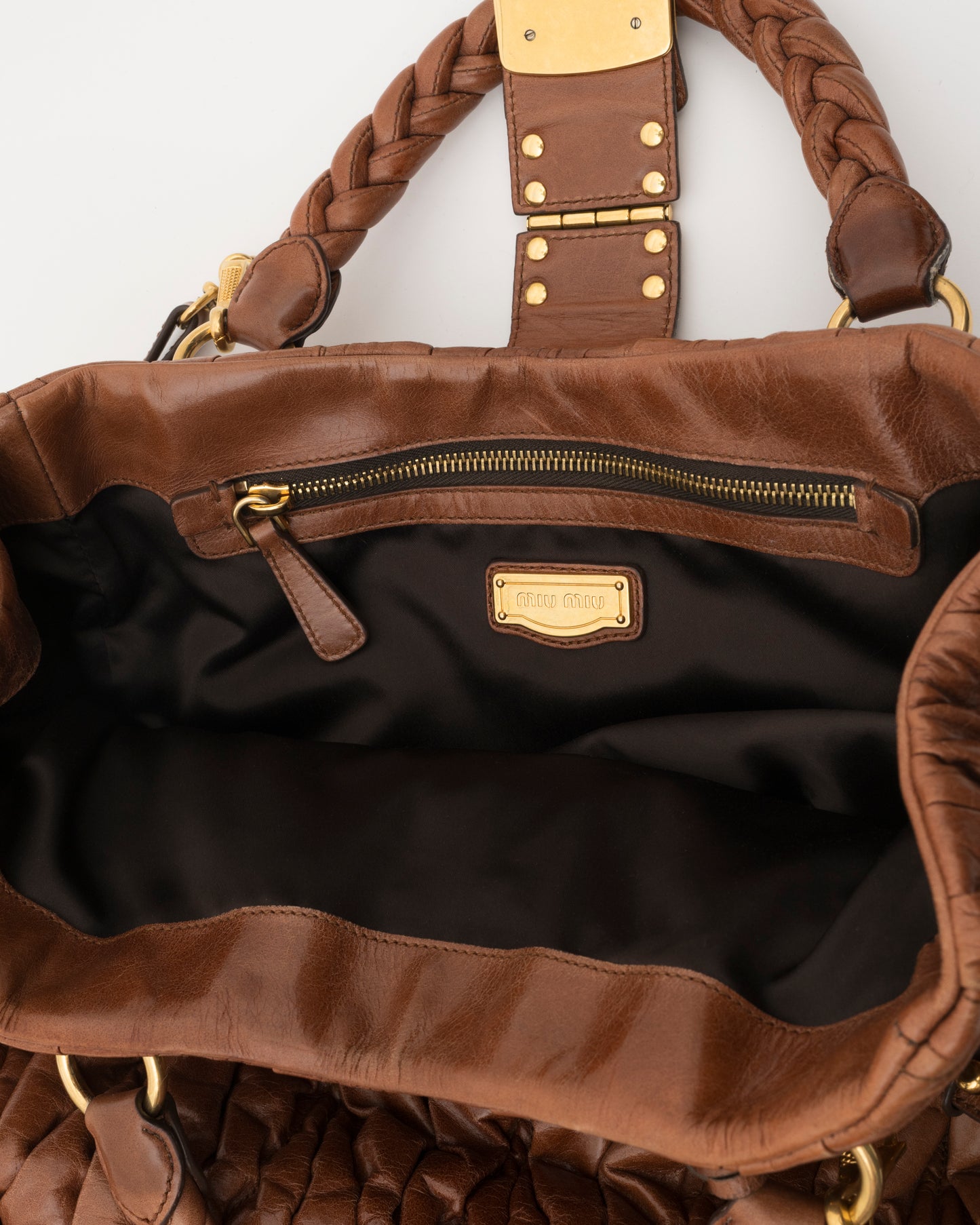 2000s MIU MIU Cognac Medium Matelasse Bag