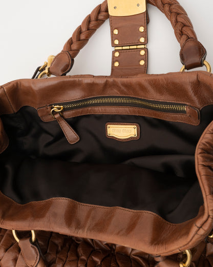 2000s MIU MIU Cognac Medium Matelasse Bag