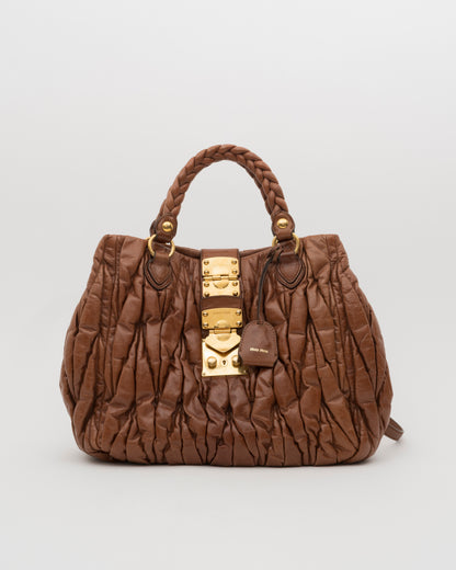 2000s MIU MIU Cognac Medium Matelasse Bag