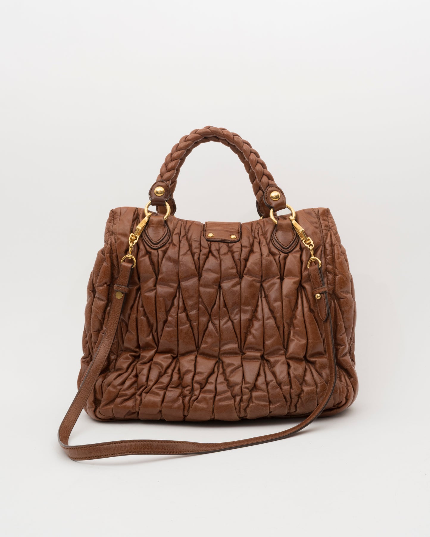 2000s MIU MIU Cognac Medium Matelasse Bag
