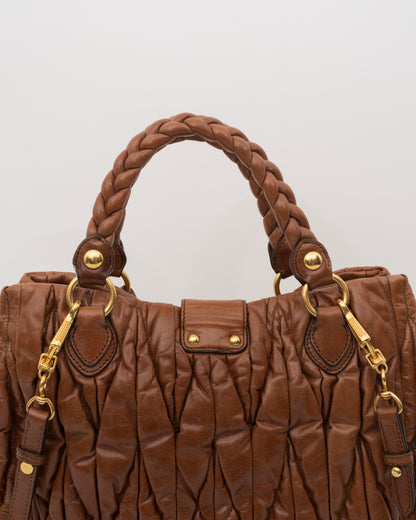 2000s MIU MIU Cognac Medium Matelasse Bag