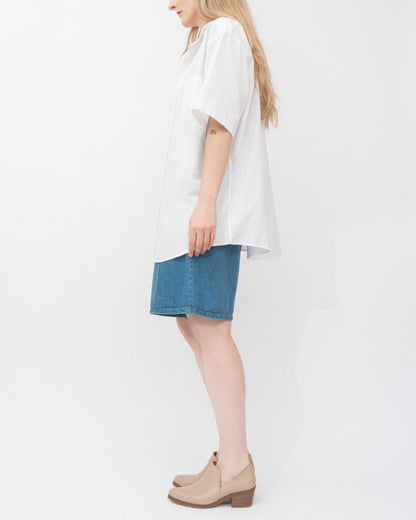 Vintage White Short Sleeve Boyfriend Shirt (S-L)