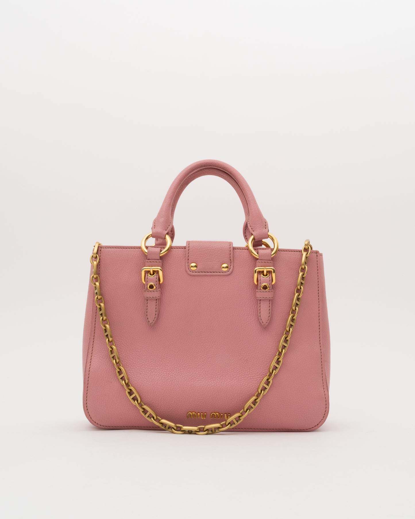 2000s MIU MIU Pink Madras Leather Structured Lock Satchel