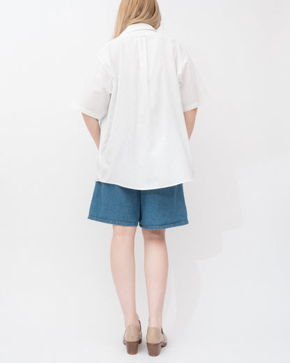 Vintage White Short Sleeve Boyfriend Shirt (S-L)