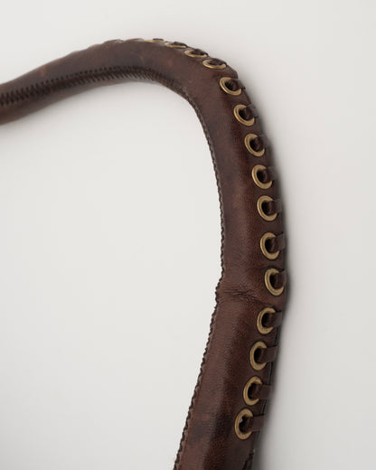 2000s MIU MIU Studded Brown Quilted Leather Bag