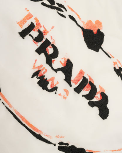 2000s PRADA Limited-Edition "Print & Sketch Embroidery" Tessuto Hobo Bag (as is)