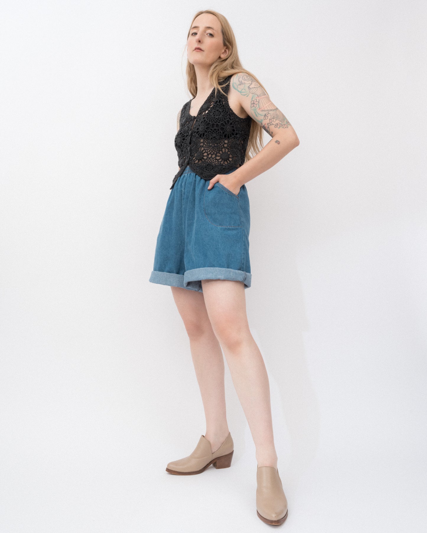 Vintage Crochet Lace Vest (S/M)