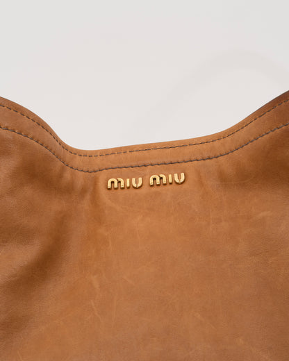 2000s MIU MIU Two Tone Tan & Brown Hobo Bag