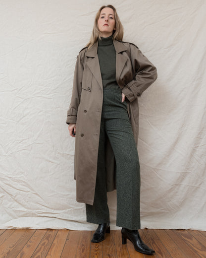Vintage Taupe Trench Coat (S-L)