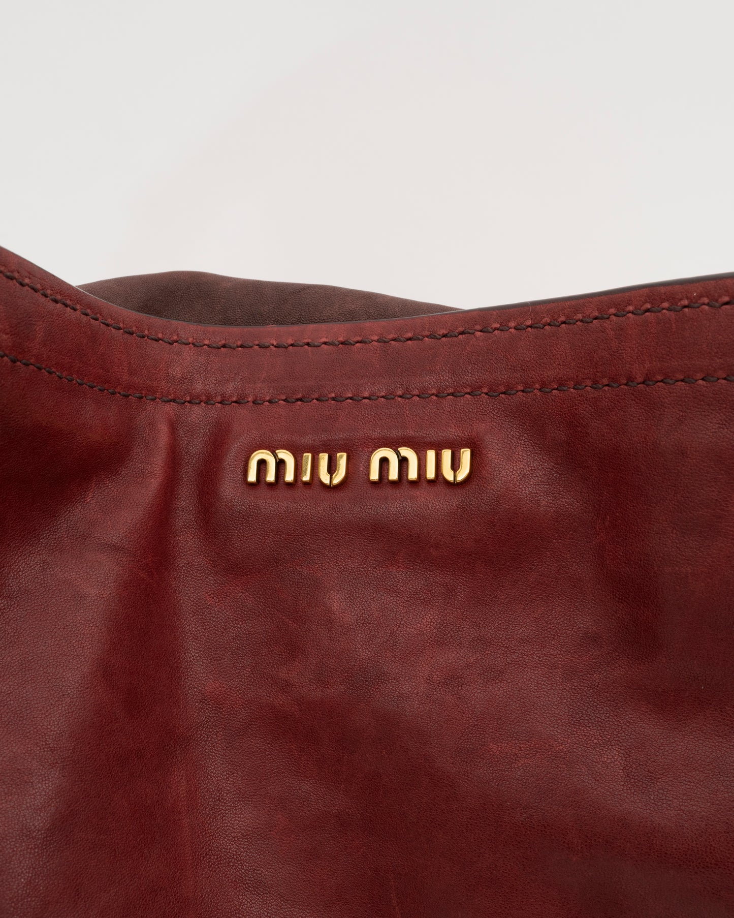 2000s MIU MIU Two Tone Maroon & Brown Hobo Bag