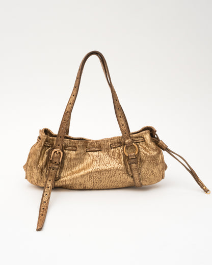 MIU MIU Gold Metallic Leather Bag