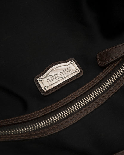 2000s MIU MIU Chocolate Patchwork Leather Bag