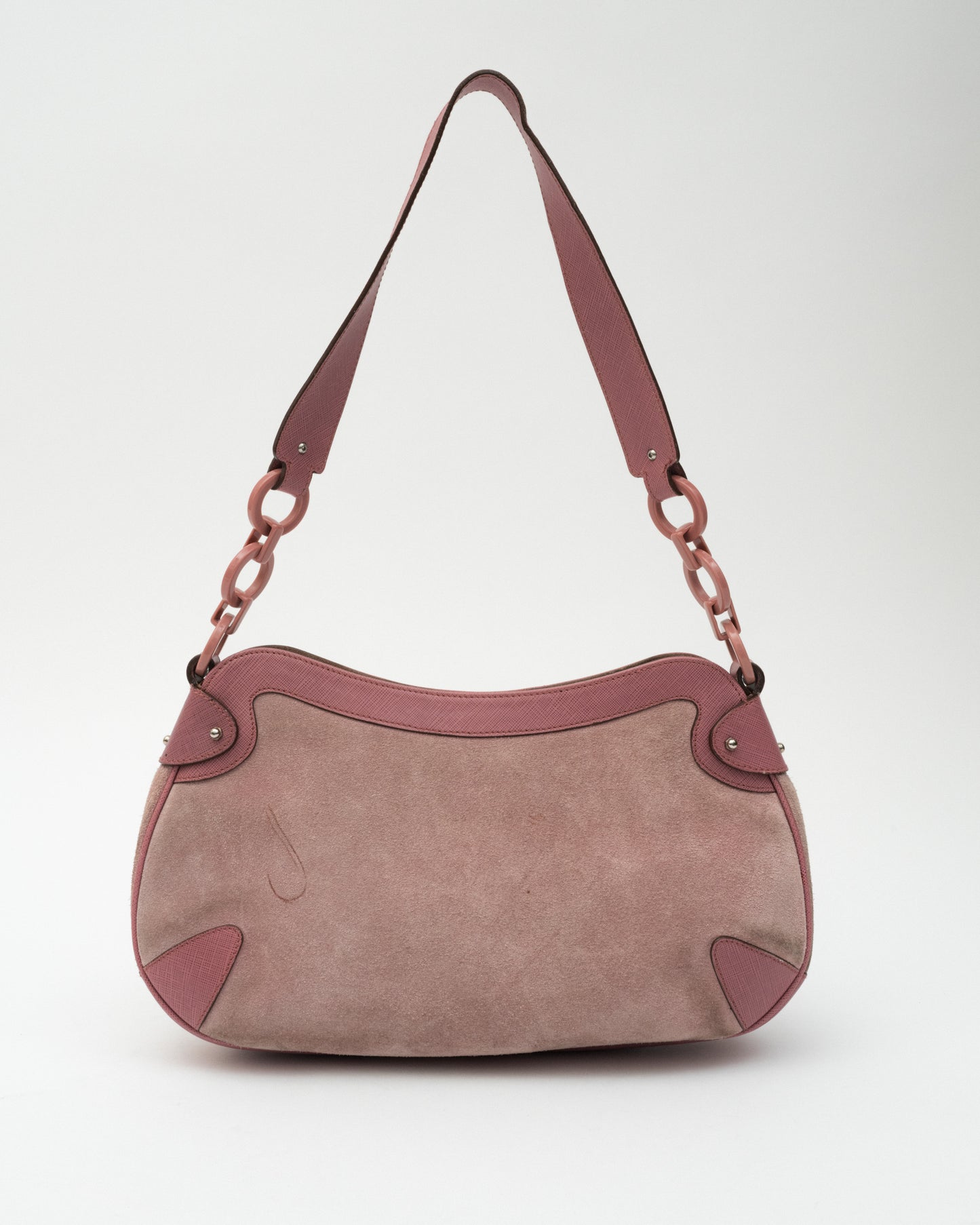 SALVATORE FERRAGAMO Baby Pink Suede Bag