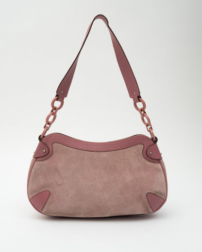 SALVATORE FERRAGAMO Baby Pink Suede Bag