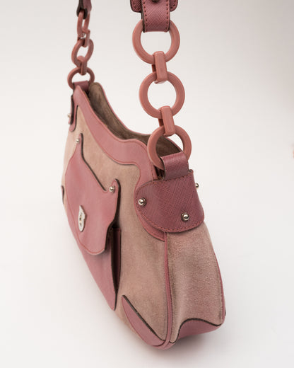 SALVATORE FERRAGAMO Baby Pink Suede Bag