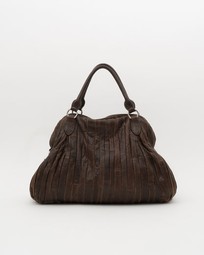 2000s MIU MIU Chocolate Patchwork Leather Bag