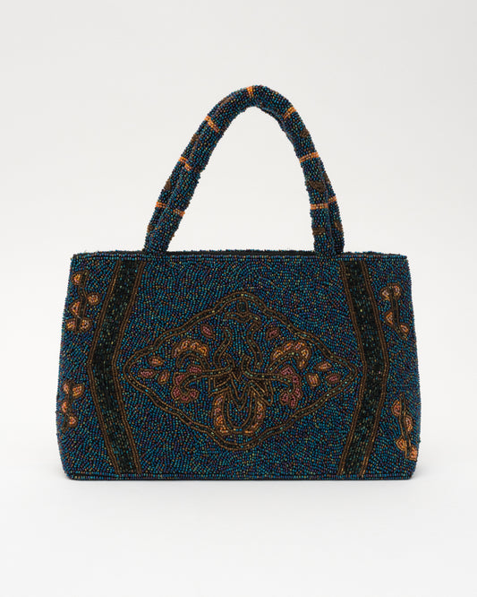 VTG Blue Beaded Purse