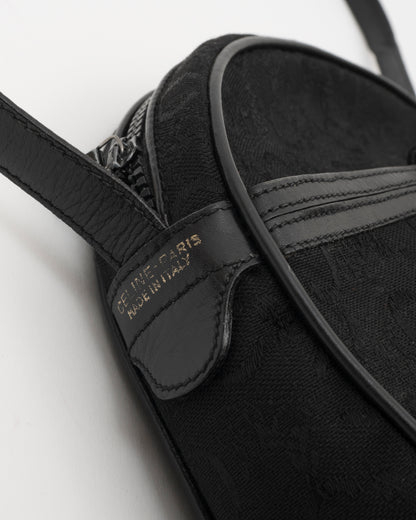 90s CELINE C Macadam Black Crossbody Bag
