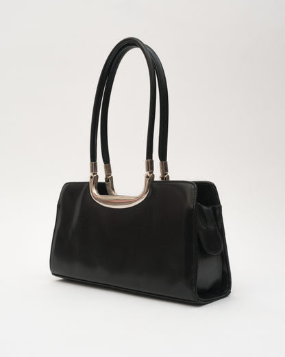 catos black leather backpack purse VTG CATO Black Vegan Leather Purse