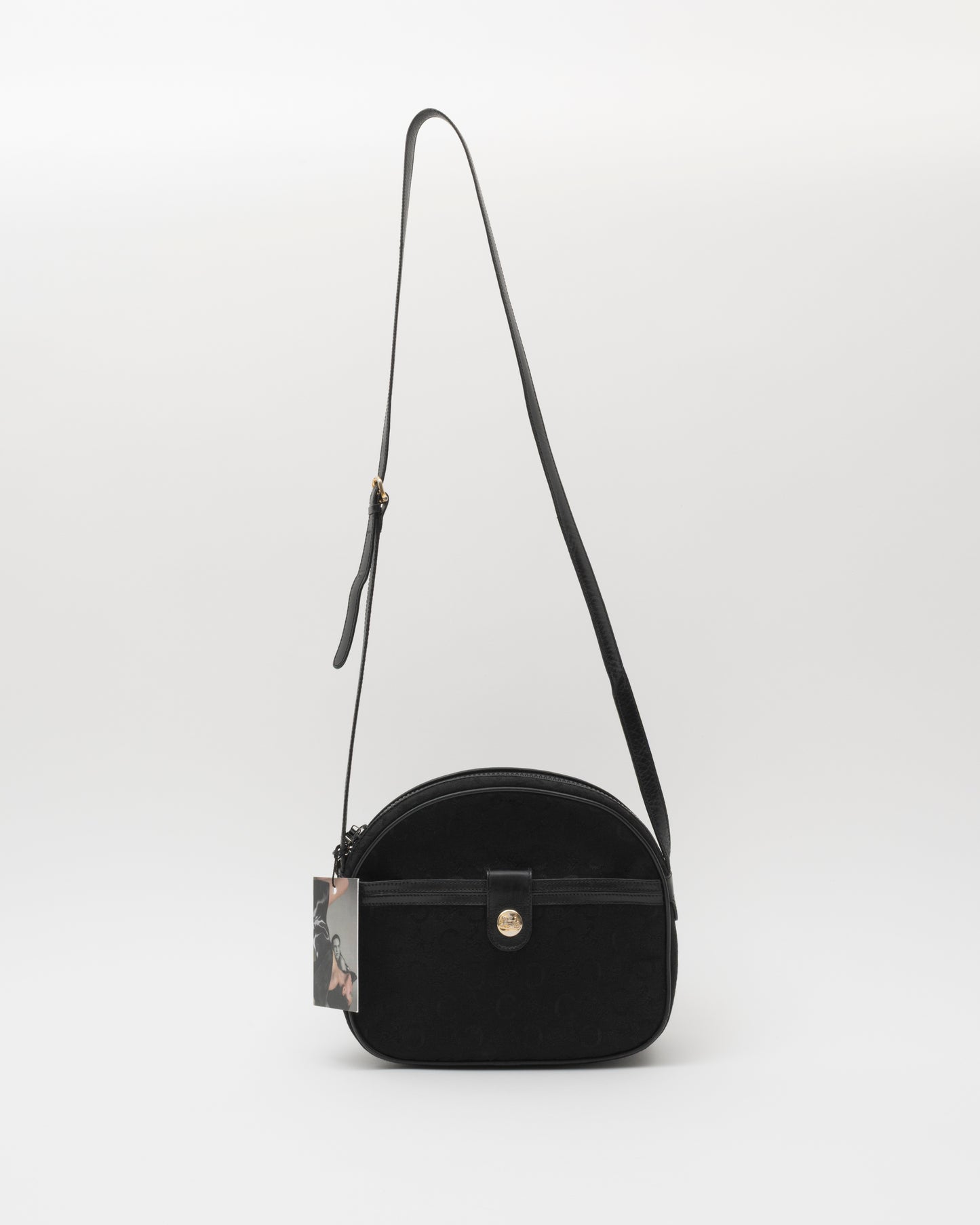 90s CELINE C Macadam Black Crossbody Bag
