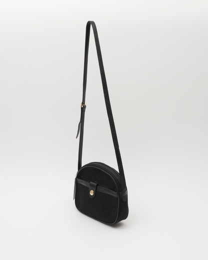 90s CELINE C Macadam Black Crossbody Bag