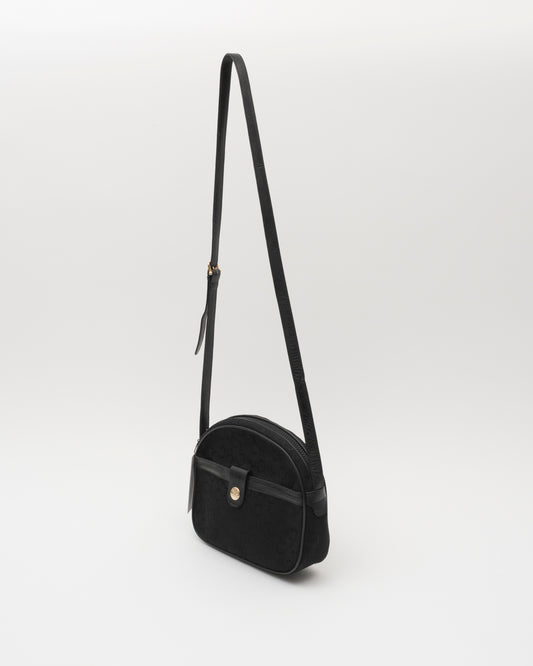 90s CELINE C Macadam Black Crossbody Bag