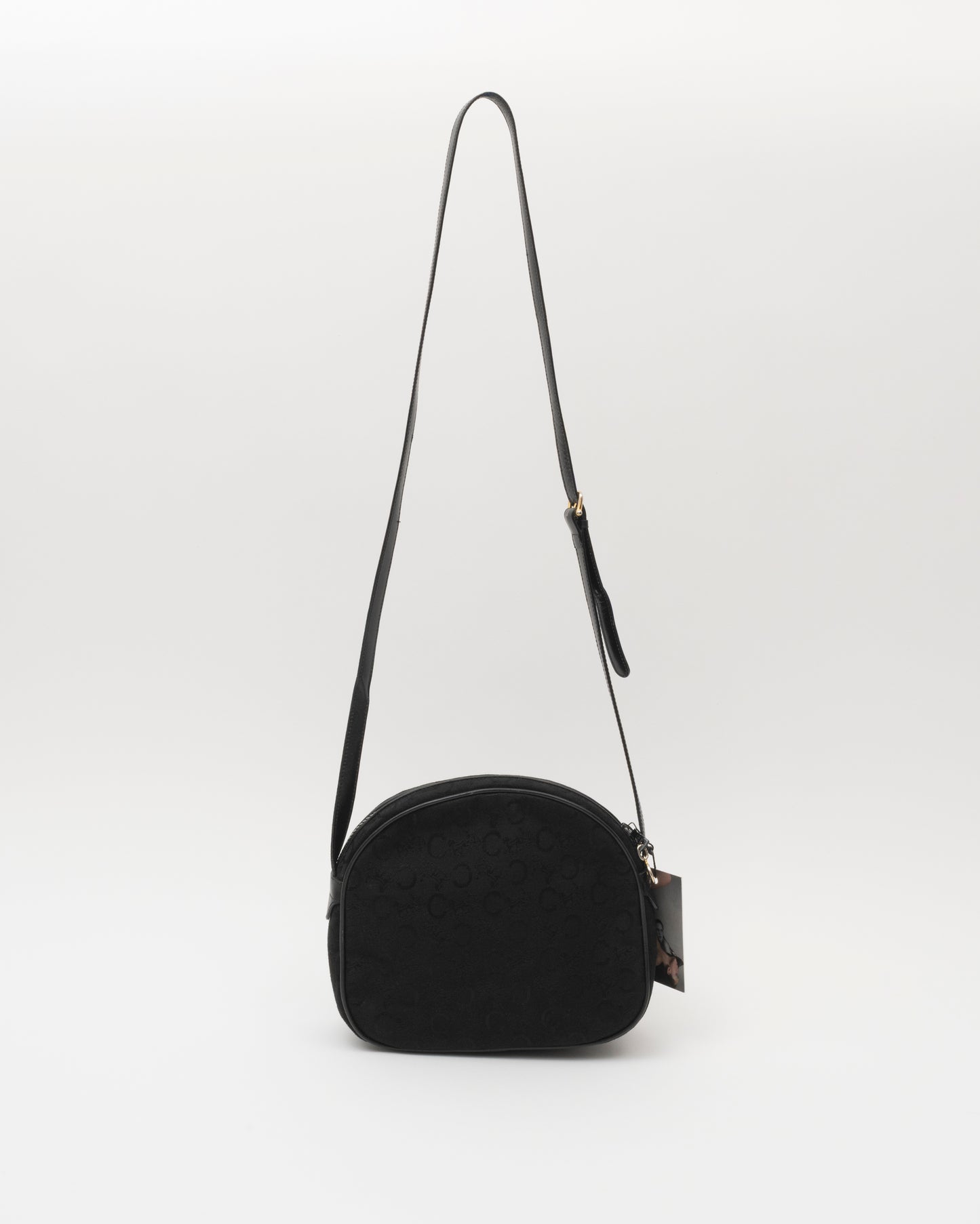 90s CELINE C Macadam Black Crossbody Bag