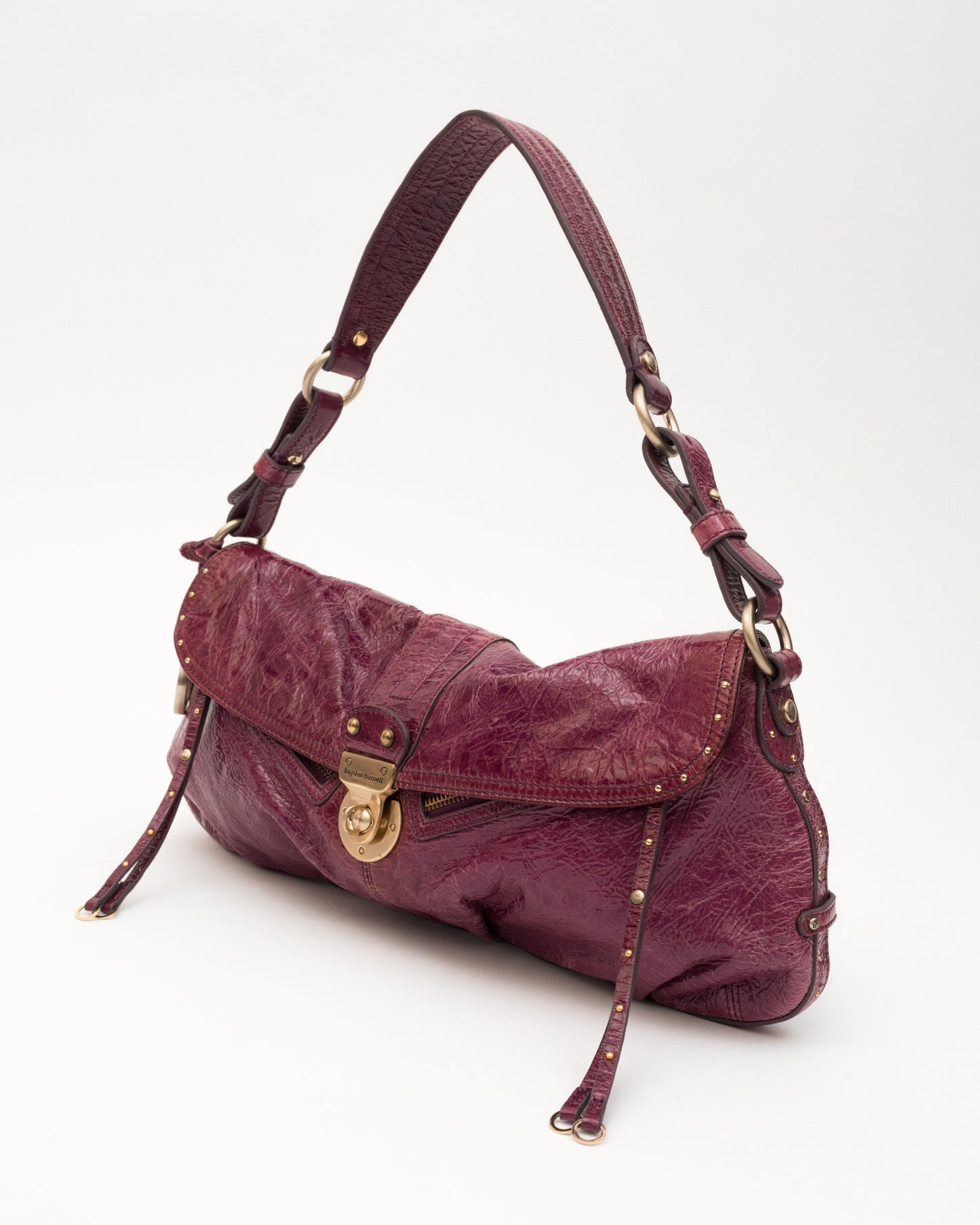VTG HAYDEN HARNETT Pink Patent Leather Hobo Bag