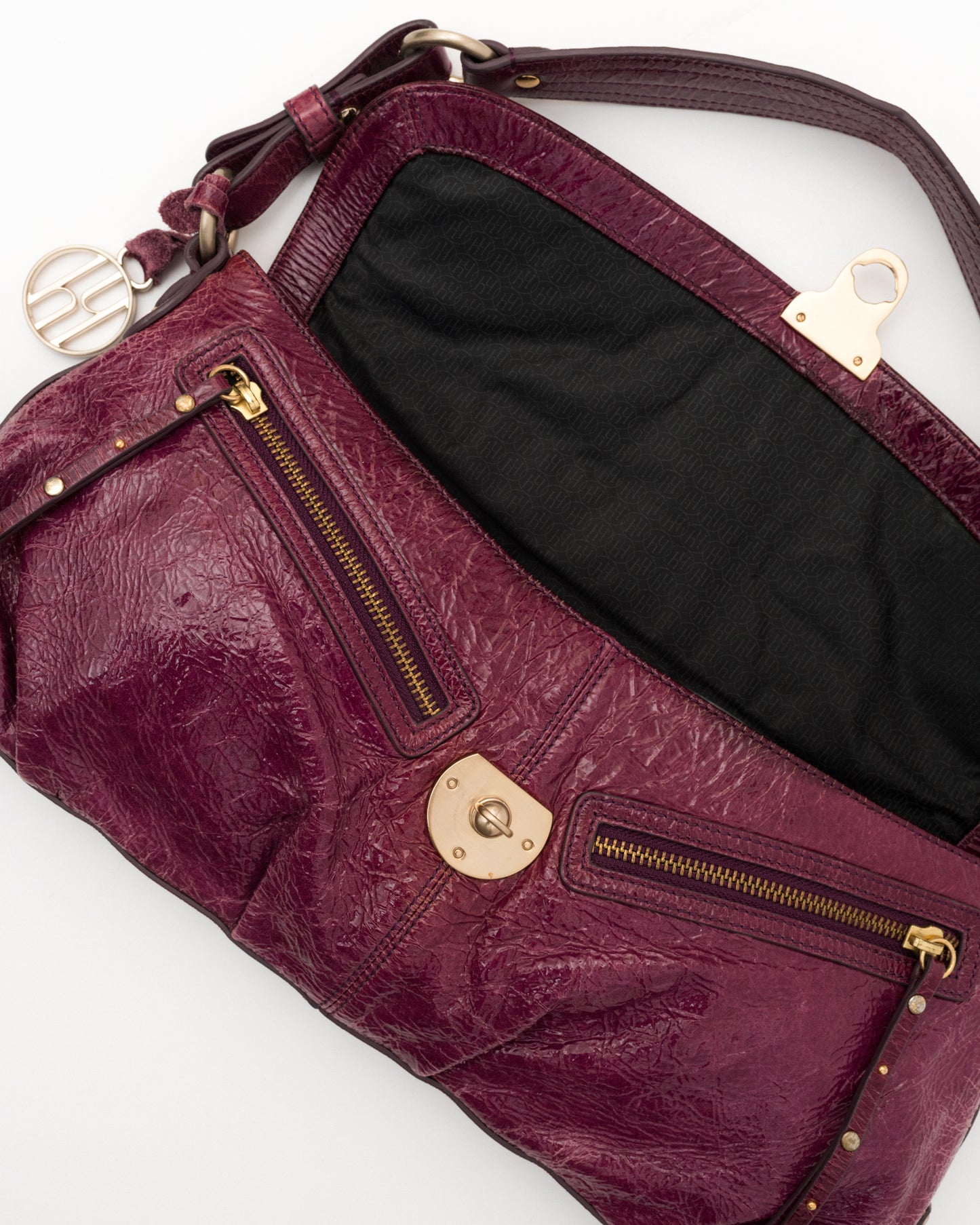 VTG HAYDEN HARNETT Pink Patent Leather Hobo Bag