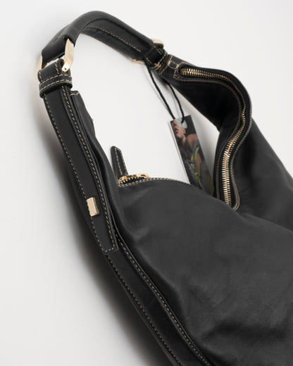 90s GUCCI Tom For Era Black Crescent Hobo Bag